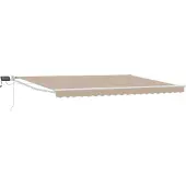 vidaXL Handbediende luifel met LED's Beige en Wit 4 × 3 m