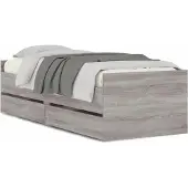 vidaXL Bedframe met lades grijs sonoma eikenkleurig 90x200 cm