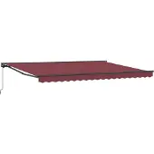 vidaXL Handmatig uitschuifbare luifel Bordeauxrood 5 × 3,5 m