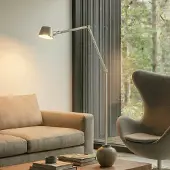 LUCANDE Vloerlampe , Silka, Metallic, Werkkamer / Kantoor, Metaal, Modern