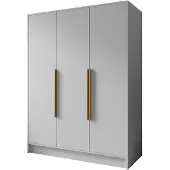 MargaretHadas24 Kledingkast Goya I 150 cm (wit, gouden handgrepen)
