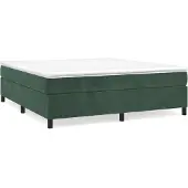vidaXL Boxspring zonder matras fluweel donkergroen 180x210 cm