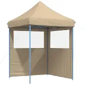 Syfax Partytent inklapbaar pop-up met 2 zijwanden beige