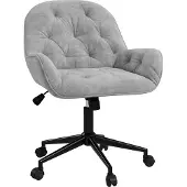 Vinsetto -Bürosessel-Samt, Stahl-60B x 61T x 81-91H cm-Hellgrau
