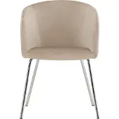 Ebuy24 Berit eettafelstoel met armleuningen, velours, beige kleur.