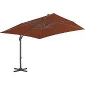 vidaXL Zwevende parasol met aluminium paal terracotta 400x300 cm