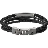 Fossil Armband zwart / zilver