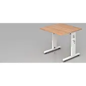 Hjh OFFICE PRO MEGA 8 W - 80 x 80 Tafelhoogte I In hoogte verstelbaar Walnoot/Wit