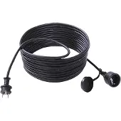 Bachmann Verlengsnoer 3G1,5mm² zwart, 5m , H07RN-F rubber/neopreen beschermcontact, zwart, 5 m