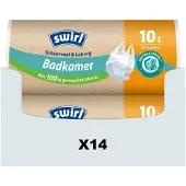 Swirl 14x Pedaalemmerzakken Badkamer Scheurvast & Lekvrij 10 liter 37 stuks