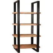 Lizzely Garden & Living Boekenkast mangohout Zazo 200x100cm kast industrieel massief hout mango boekenrek