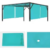 Mendler Vervangende afdekking voor pergoladak paviljoen Baia 4x4m ~ turquoise-blauw
