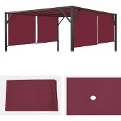 Mendler Vervangende afdekking voor pergoladak paviljoen Baia 3x3m ~ bordeaux-rood