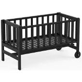 Geuther Betty Co-Sleeper, Aanschuifbed, Wieg - Met Wielen - 45x90 cm - Babybedje tot 9 kg - Massief beukenhout - Zwart
