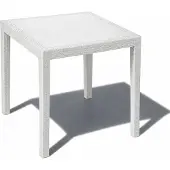 Mojawo Tuintafel King, vierkant, wit, 79x79x72 cm, met een rattan-look