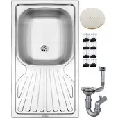 Deante RVS spoelbak, inbouwspoelbak, 1 kom, 76 x 43 cm