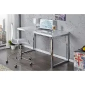 Invicta Modern bureau WHITE DESK 120cm witte hoogglans bureautafel - 20999