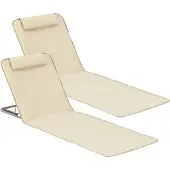 En.casa Strandmat Donostia met rugleuning set van 2 beige
