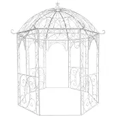 CLP Leila Tuinpaviljoen - Rozenpaviljoen Jugendstil - Klimrek voor Rozen & Planten - antiek/wit
