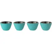 J-Line theemok - metaal - lichtblauw - 2 dozen van 2 stuks