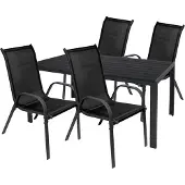 Mojawo Tuinset, 5-delig, 150x90 cm, antraciet/zwart