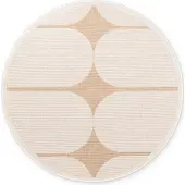 NORTHRUGS Dubbelzijdig Buitenkleed Bowen Rond - Creme/Beige ø 160 cm