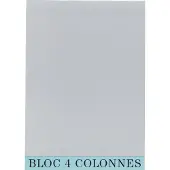 Exacompta 5x Blok boekhoudcontrole 29,7x21cm - 4 kolommen - 70 bladen - Grijs - 5704E
