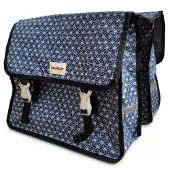 Traveler Dubbele fietstas met gekoppeld patroon blauw