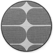 NORTHRUGS Dubbelzijdig Buitenkleed Bowen Rond - Zwart/Wit ø 160 cm