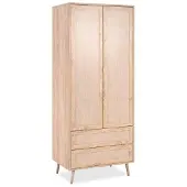 Finori Kast Bali Eiken/Riet Decor 2-deurs