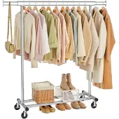 Songmics Zwaar metalen kledingrek, Zilver