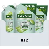 Palmolive 12x Handzeep Navulling Doypack Hygiene Plus Sensitive Antibacteriële 500 Ml
