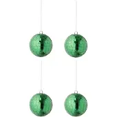 J-Line kerstbal Spiegel - glas - groen - large - doos van 4