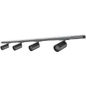 Calex Railsysteem Verlichting - 2 Meter - GU10 Fitting - 4 Spots - Opbouwspot - Mat Zwart - 1 Fase
