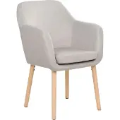 Beliani YORKVILLE II - Eetkamerstoel - Taupe - Fluweel