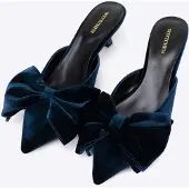 WITTCHEN Dames Pumps - Strik - Navy Blauw - Textiel