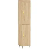 vidaXL Hoge kast 34,5x34x180 cm bewerkt hout sonoma eikenkleurig