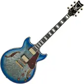 Ibanez AM93QAJBB Jet Blue Burst Artcore Expressionist