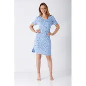 Hajo Blauw dames nachthemd | Maat 36/38
