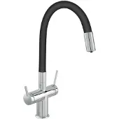 Novaservis Ferro Filtrata - Keukenmengkraan met filterfunctie en flexibele arm, zwart/chroom. BFT41B