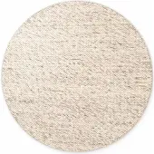 Elle Decoration Lyon rond wollen vloerkleed Beans Naturel Crème/Bruin - Rond 200 Ø - (L)