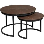 Starfurn Salontafel Otik - Rond Bruin Hout - Set van 2