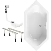 Calmwaters Exclusive - Badkuip - 190 x 90 cm - Set badkuipvoeten