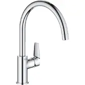 GROHE QuickFix Start Edge hoge keukenmengkraan met draaibare C-uitloop chroom