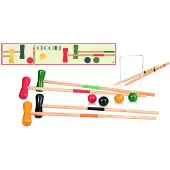 Egmont toys Houten croquetspel - 77 x 15 x 8 cm - Voor kinderen vanaf 5 jaar - Multicolor