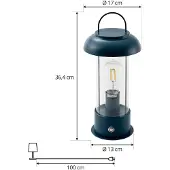 LINDBY Buitenverlichting , Yvette, dimbare, Blauw, Terras, Metaal, Modern