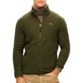 Superdry Fleece jas olijfgroen