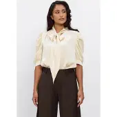 Notre-V Dames Blouses Nv-herreline - Creme - Maat S