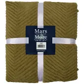Mars & More , geruite deken met visgraatpatroon, groen, 140x200 cm