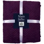 Mars & More Plaid Visgraat Paars 140x200cm